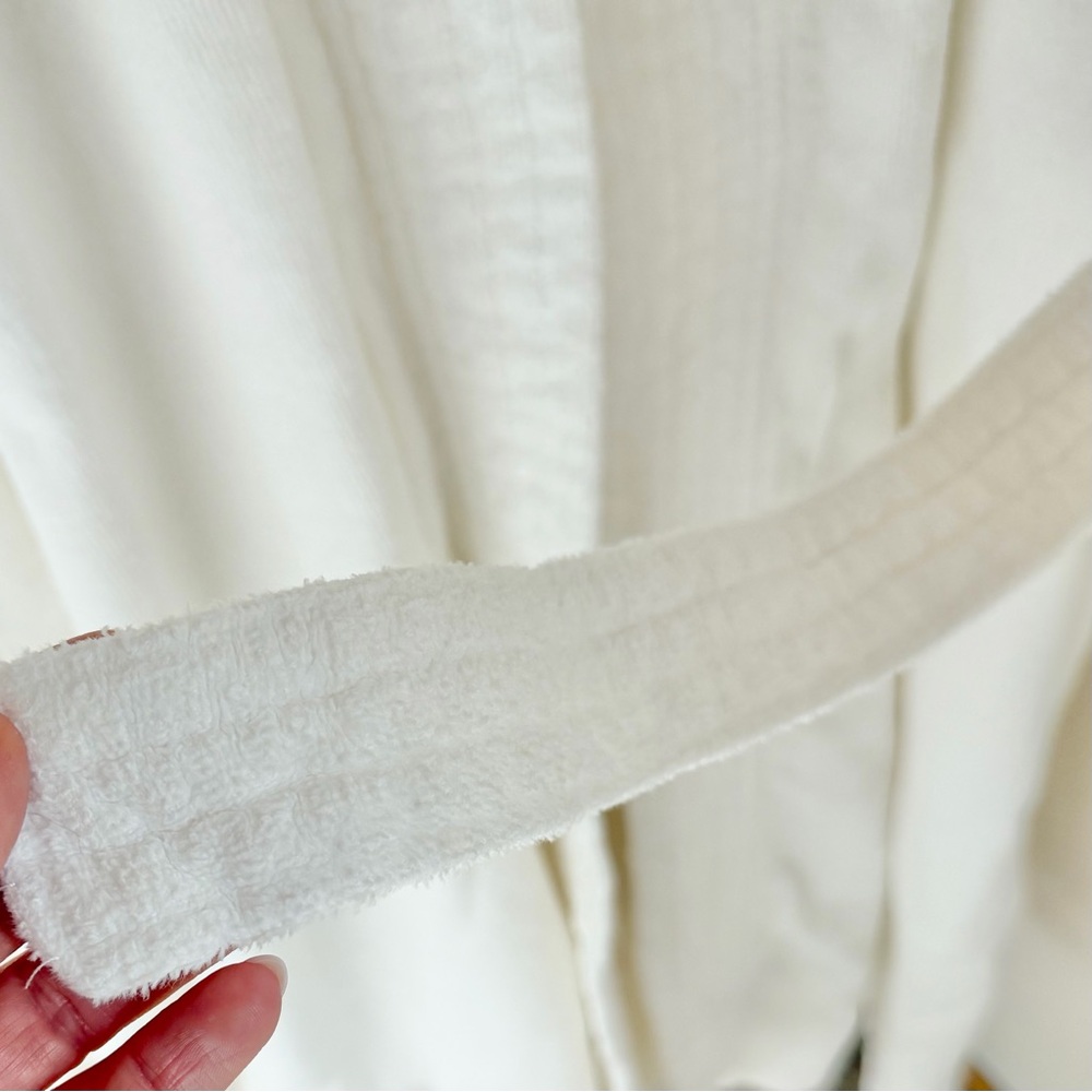 Princess Cruises Long Robe Tie Belt Cotton One Size Embroidered White Comfy - Picture 7 of 12